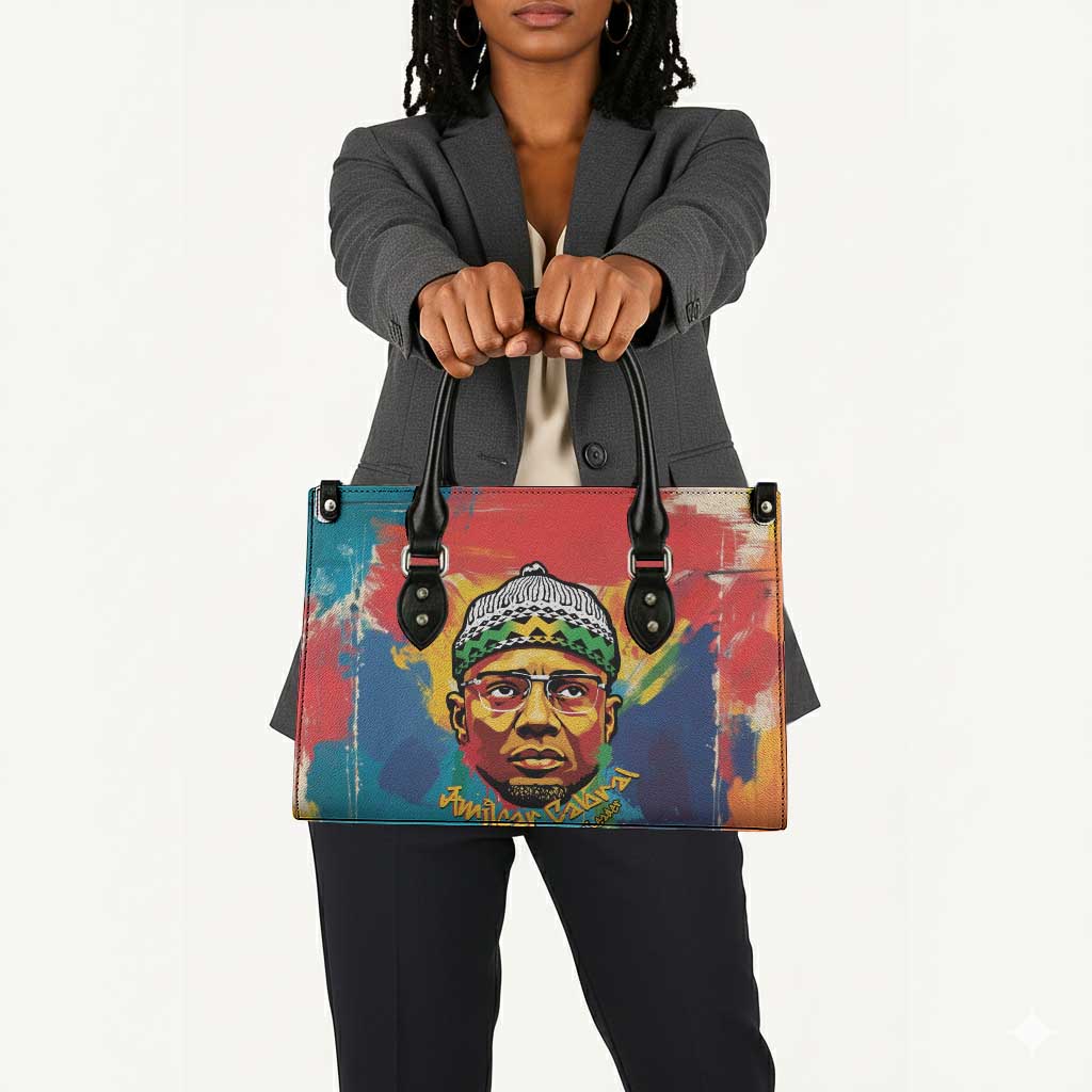 Amilcar Cabral Leather Bag Armed Activist Quote Raised Fist African Liberation Tribute - Colorful Paint Stroke - African Pride