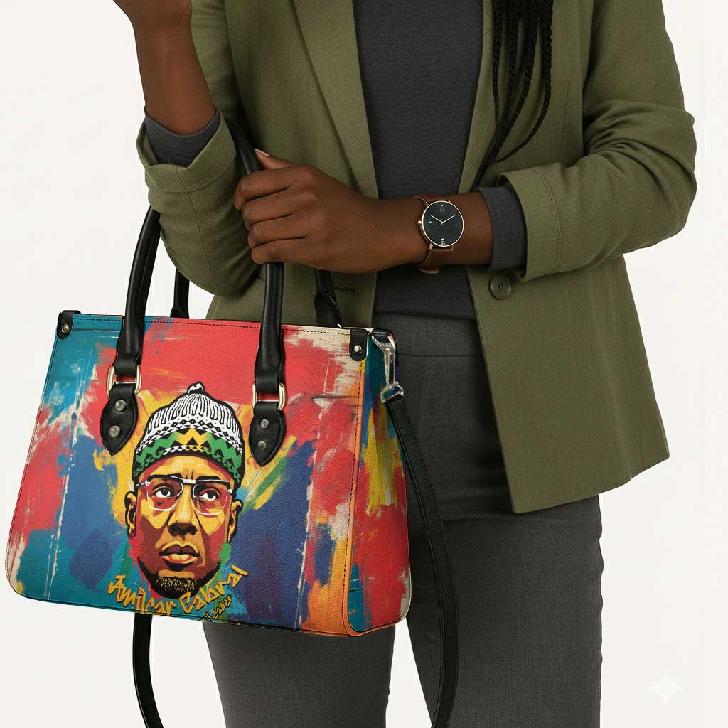 Amilcar Cabral Leather Bag Armed Activist Quote Raised Fist African Liberation Tribute - Colorful Paint Stroke - African Pride