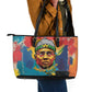 Amilcar Cabral Leather Tote Bag Armed Activist Quote Raised Fist African Liberation Tribute - Colorful Paint Stroke - African Pride