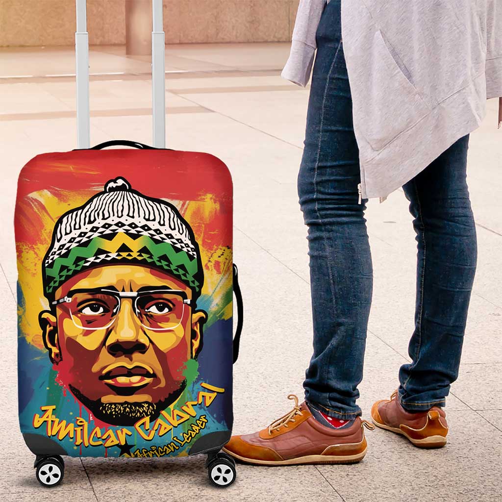 Amilcar Cabral Luggage Cover Armed Activist Quote Raised Fist African Liberation Tribute - Colorful Paint Stroke - African Pride