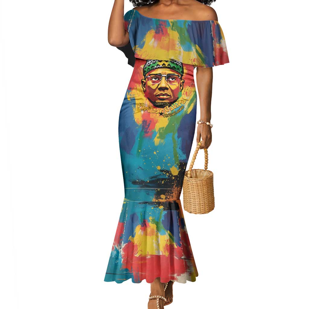 Amilcar Cabral Mermaid Dress Armed Activist Quote Raised Fist African Liberation Tribute - Colorful Paint Stroke - African Pride