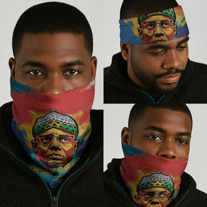 Amilcar Cabral Neck Gaiter Armed Activist Quote Raised Fist African Liberation Tribute - Colorful Paint Stroke - African Pride