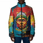 Amilcar Cabral Padded Jacket Armed Activist Quote Raised Fist African Liberation Tribute - Colorful Paint Stroke - African Pride