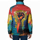 Amilcar Cabral Padded Jacket Armed Activist Quote Raised Fist African Liberation Tribute - Colorful Paint Stroke - African Pride