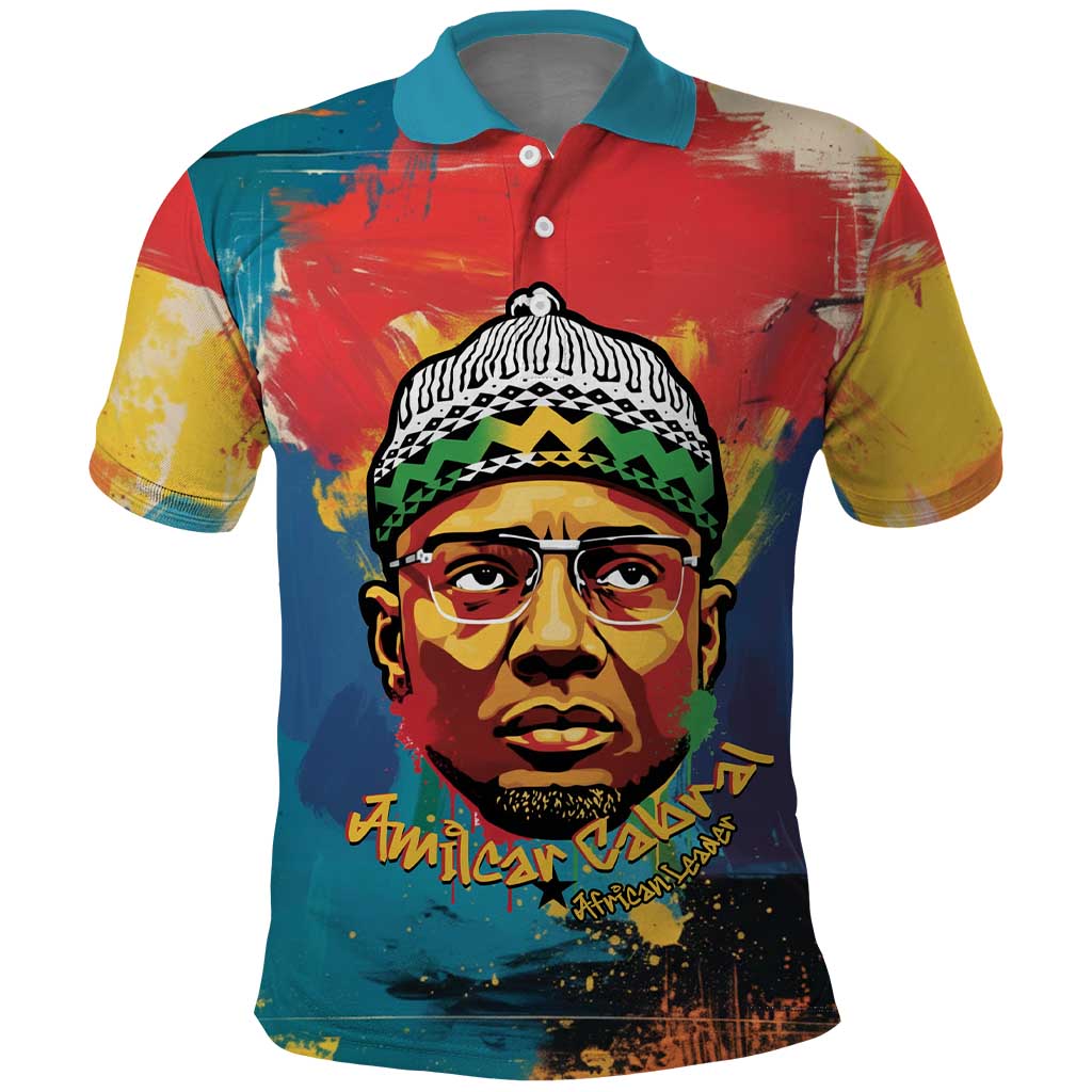 Amilcar Cabral Polo Shirt Armed Activist Quote Raised Fist African Liberation Tribute - Colorful Paint Stroke - African Pride