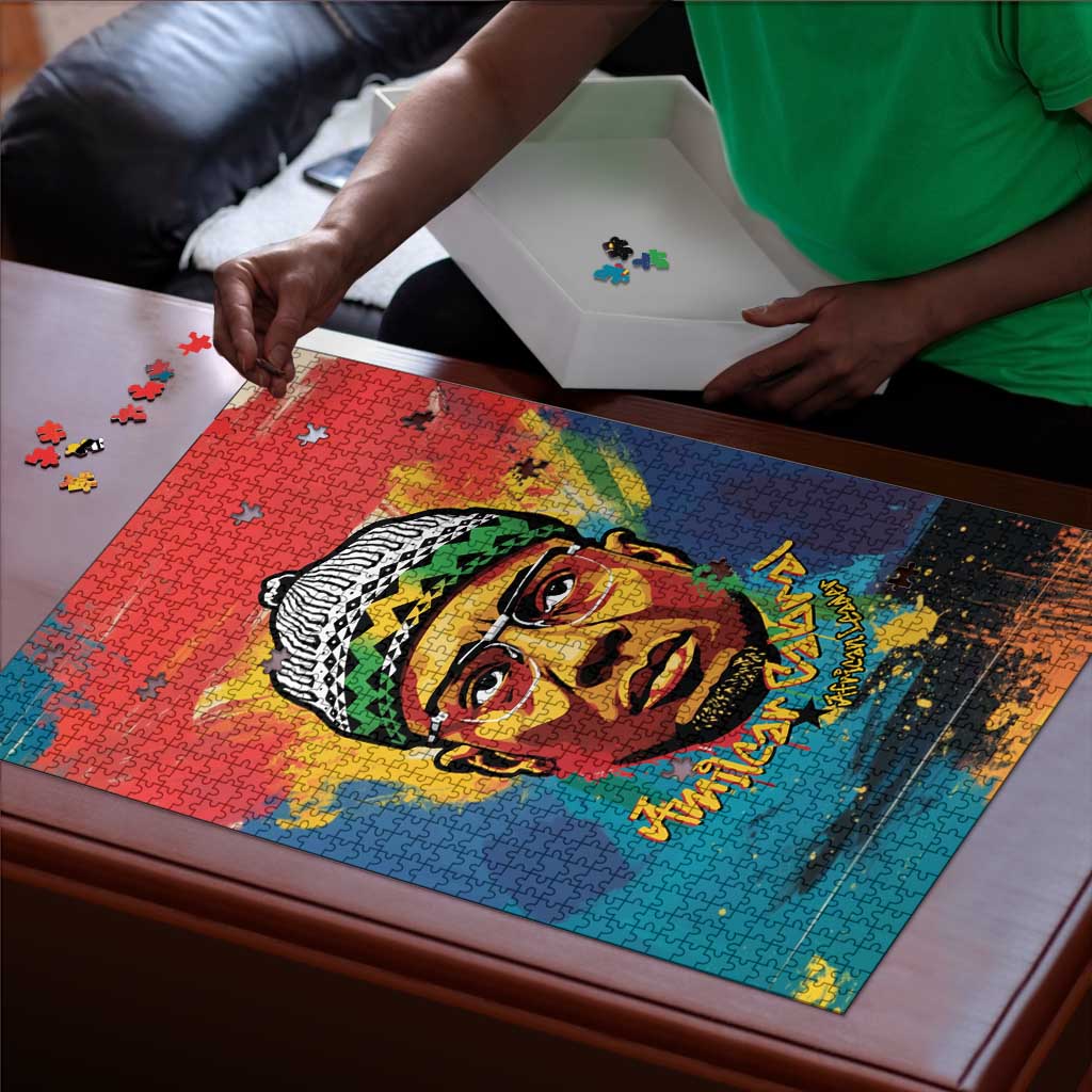 Amilcar Cabral Puzzle Armed Activist Quote Raised Fist African Liberation Tribute - Colorful Paint Stroke - African Pride