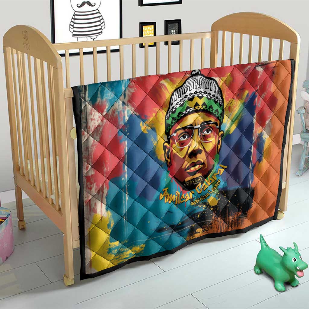 Amilcar Cabral Quilt Armed Activist Quote Raised Fist African Liberation Tribute - Colorful Paint Stroke - African Pride