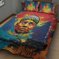 Amilcar Cabral Quilt Bed Set Armed Activist Quote Raised Fist African Liberation Tribute - Colorful Paint Stroke - African Pride