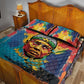 Amilcar Cabral Quilt Bed Set Armed Activist Quote Raised Fist African Liberation Tribute - Colorful Paint Stroke - African Pride
