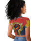 Amilcar Cabral Raglan Cropped T shirt Armed Activist Quote Raised Fist African Liberation Tribute - Colorful Paint Stroke - African Pride
