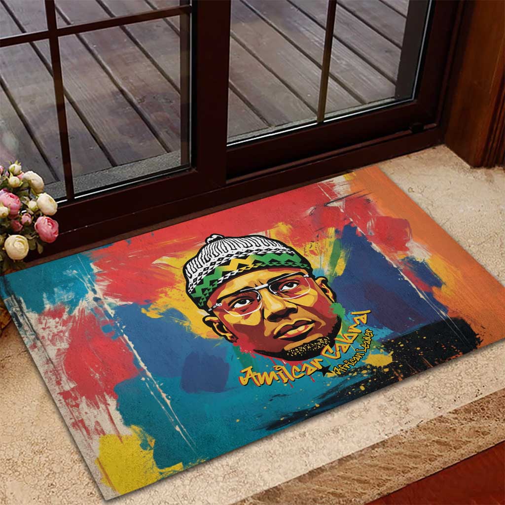 Amilcar Cabral Rubber Doormat Armed Activist Quote Raised Fist African Liberation Tribute - Colorful Paint Stroke - African Pride