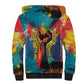 Amilcar Cabral Sherpa Hoodie Armed Activist Quote Raised Fist African Liberation Tribute - Colorful Paint Stroke - African Pride