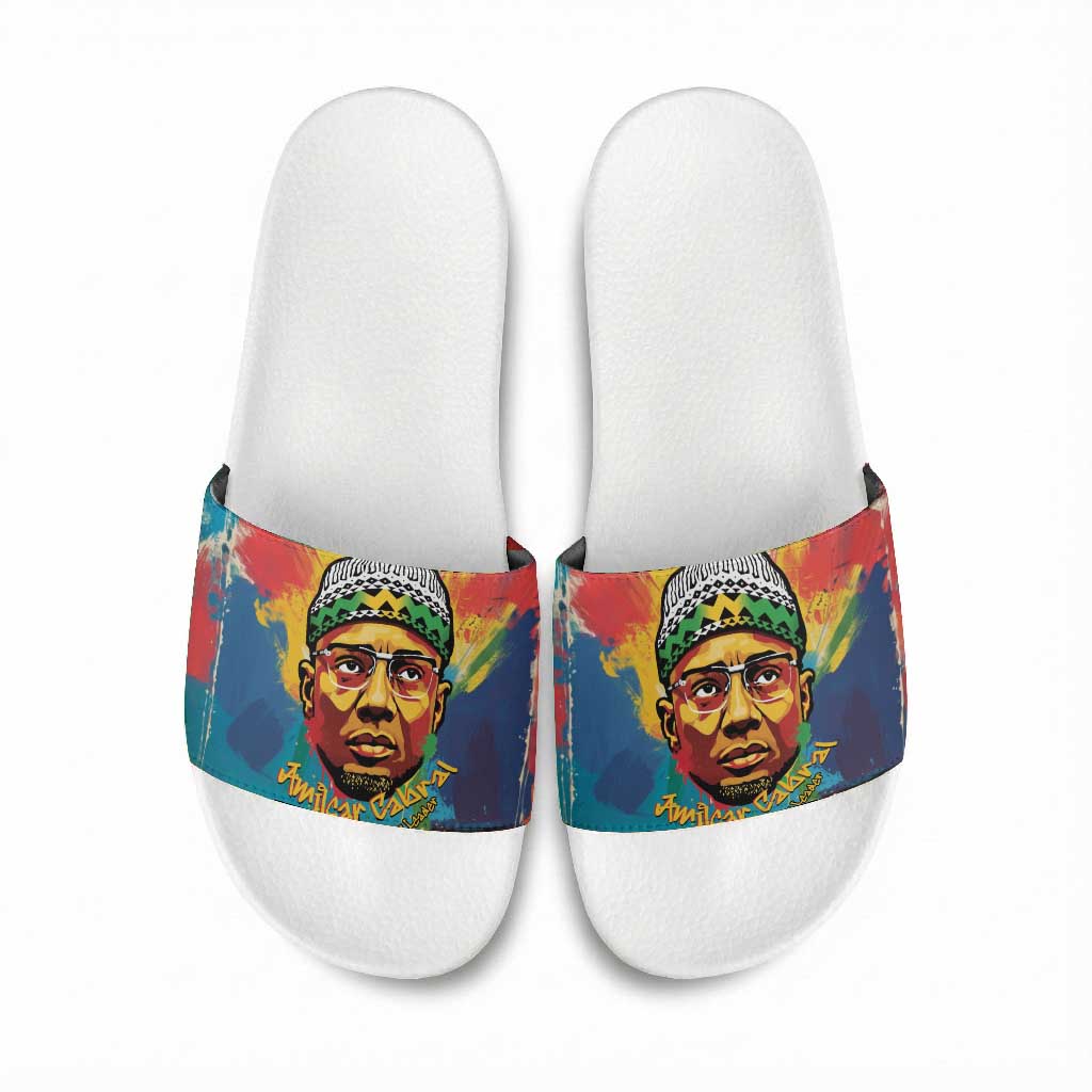 Amilcar Cabral Slide Sandals Armed Activist Quote Raised Fist African Liberation Tribute - Colorful Paint Stroke - African Pride