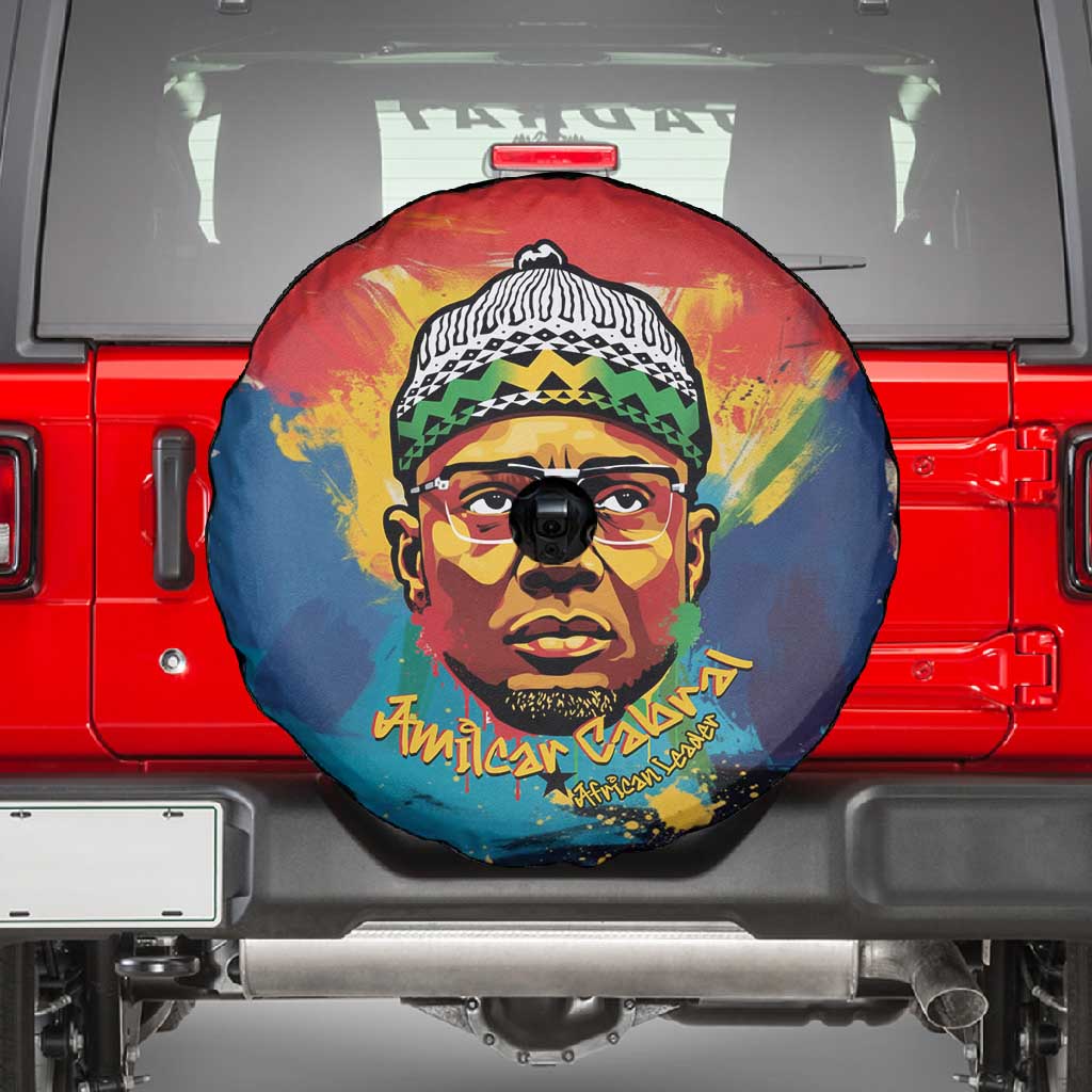 Amilcar Cabral Spare Tire Cover Armed Activist Quote Raised Fist African Liberation Tribute - Colorful Paint Stroke - African Pride