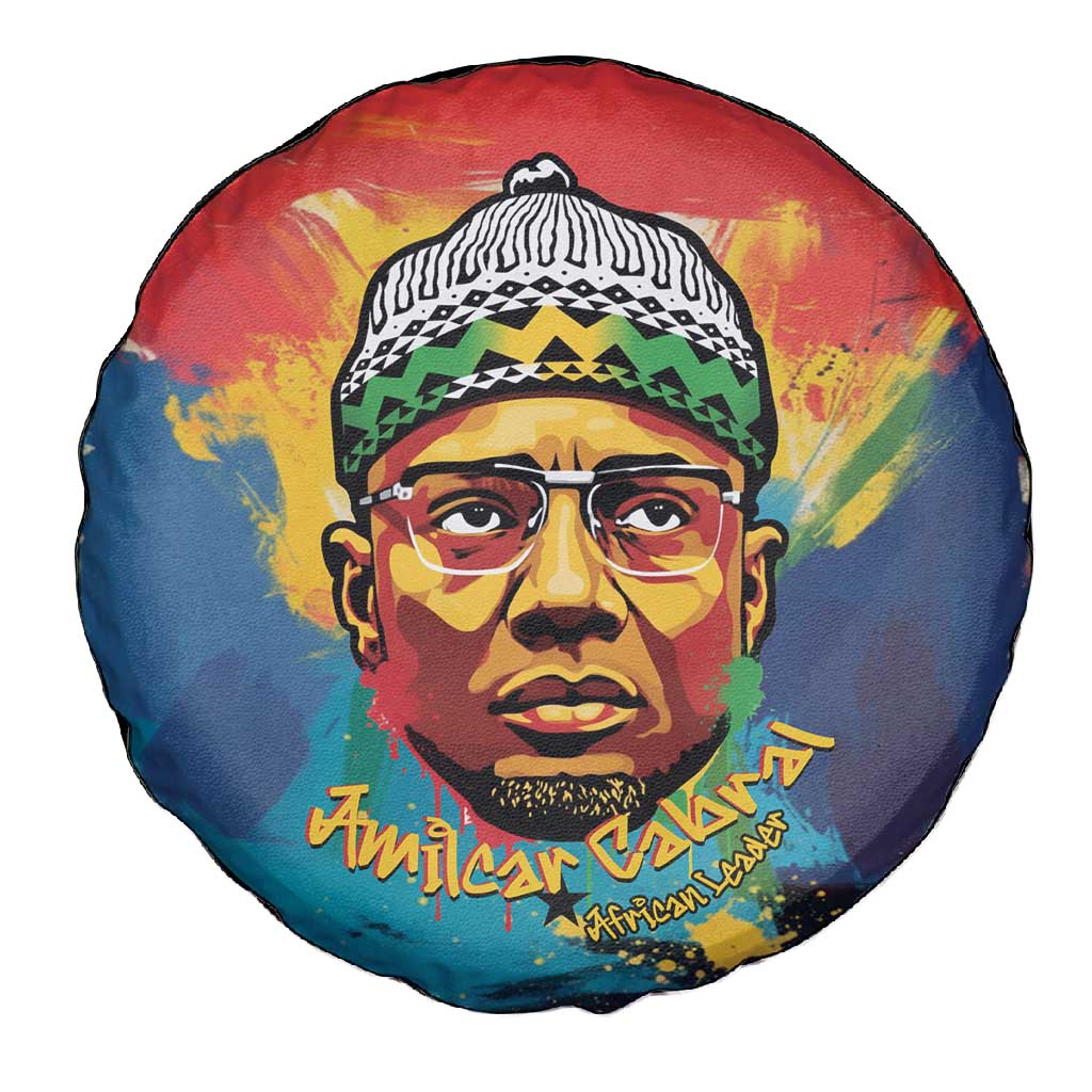 Amilcar Cabral Spare Tire Cover Armed Activist Quote Raised Fist African Liberation Tribute - Colorful Paint Stroke - African Pride