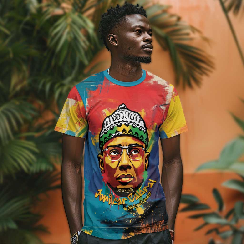 Amilcar Cabral T shirt Armed Activist Quote Raised Fist African Liberation Tribute - Colorful Paint Stroke - African Pride