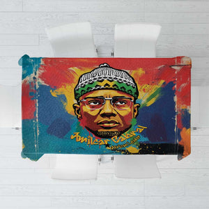 Amilcar Cabral Tablecloth Armed Activist Quote Raised Fist African Liberation Tribute - Colorful Paint Stroke - African Pride