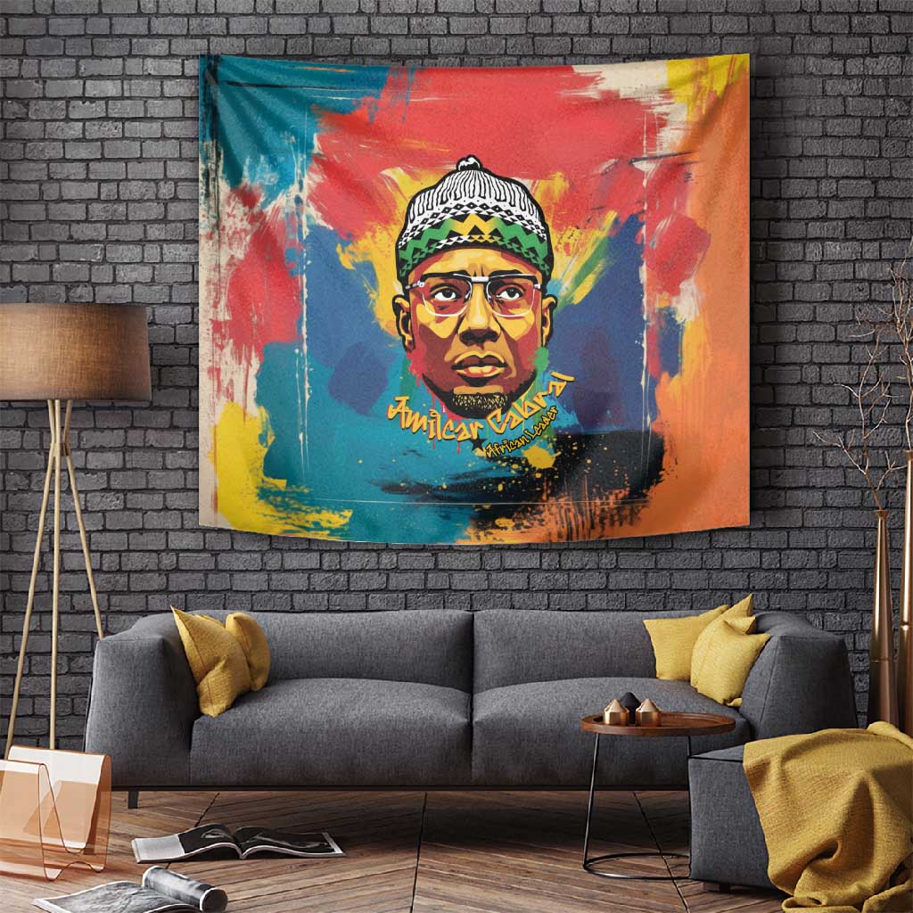 Amilcar Cabral Tapestry Armed Activist Quote Raised Fist African Liberation Tribute - Colorful Paint Stroke - African Pride