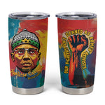 Amilcar Cabral Tumbler Cup Armed Activist Quote Raised Fist African Liberation Tribute - Colorful Paint Stroke - African Pride