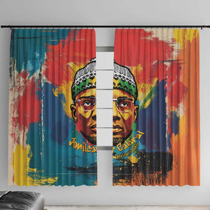 Amilcar Cabral Window Curtain Armed Activist Quote Raised Fist African Liberation Tribute - Colorful Paint Stroke - African Pride