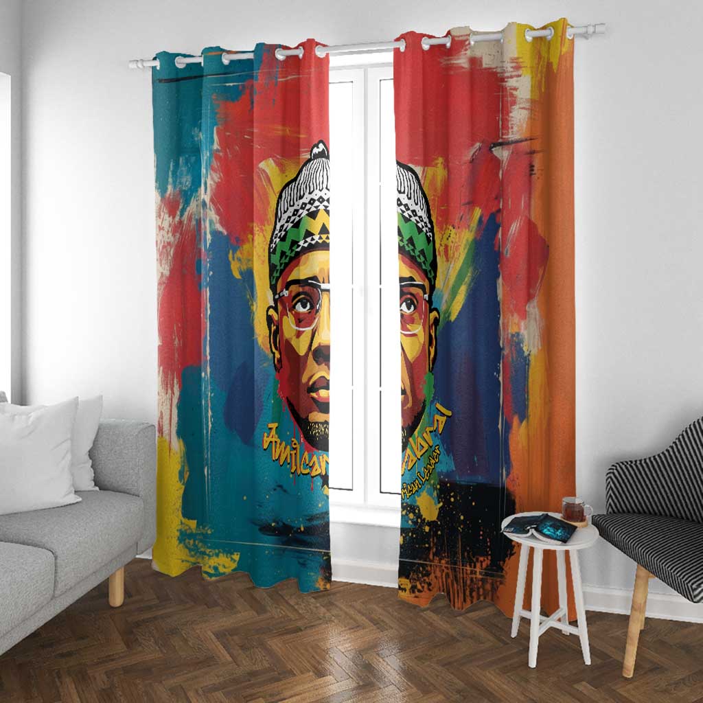 Amilcar Cabral Window Curtain Armed Activist Quote Raised Fist African Liberation Tribute - Colorful Paint Stroke - African Pride