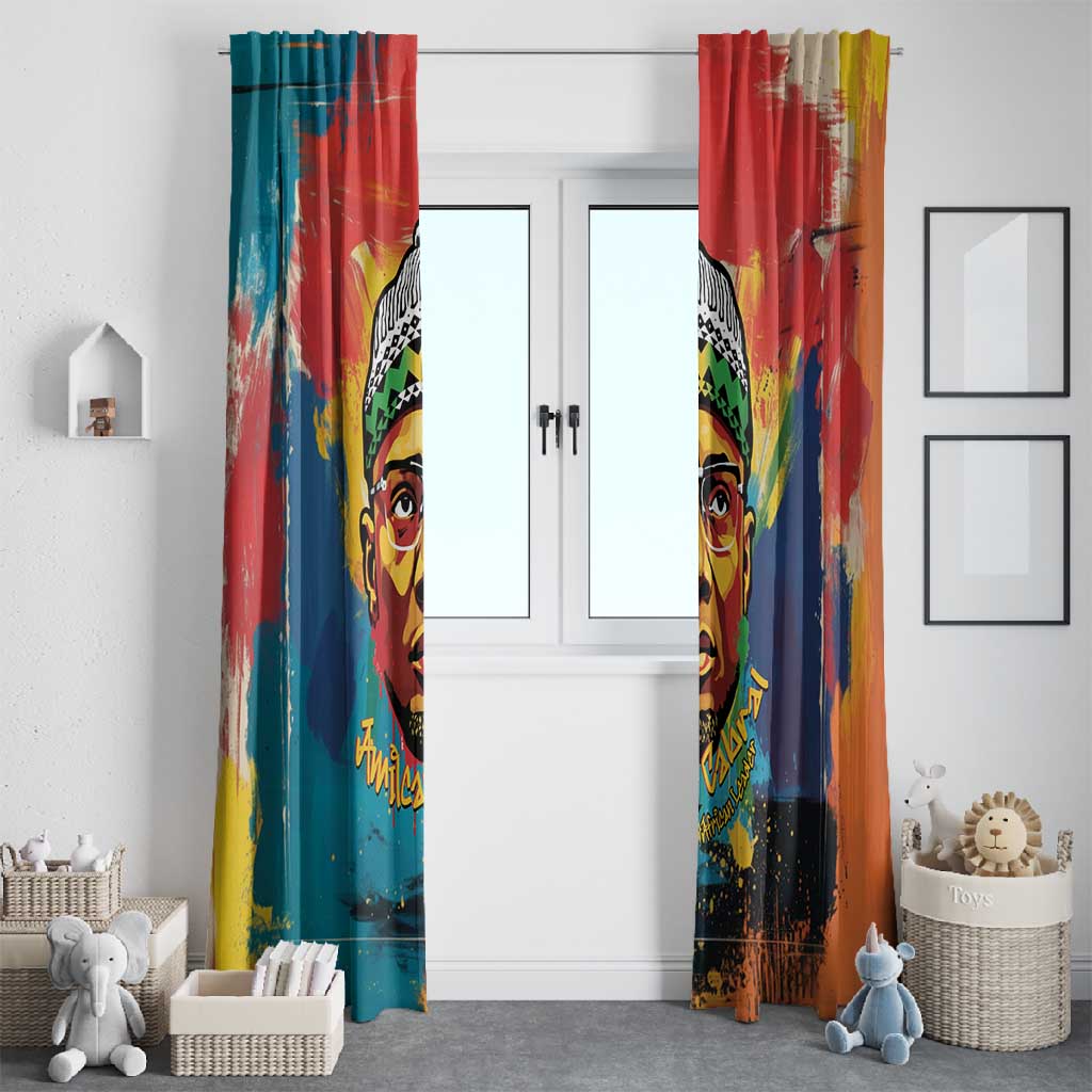 Amilcar Cabral Window Curtain Armed Activist Quote Raised Fist African Liberation Tribute - Colorful Paint Stroke - African Pride