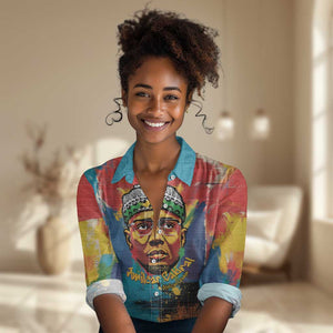 Amilcar Cabral Women Casual Shirt Armed Activist Quote Raised Fist African Liberation Tribute - Colorful Paint Stroke - African Pride