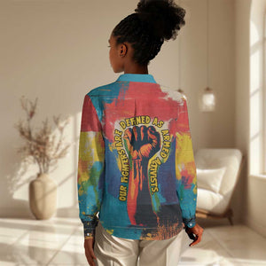 Amilcar Cabral Women Casual Shirt Armed Activist Quote Raised Fist African Liberation Tribute - Colorful Paint Stroke - African Pride