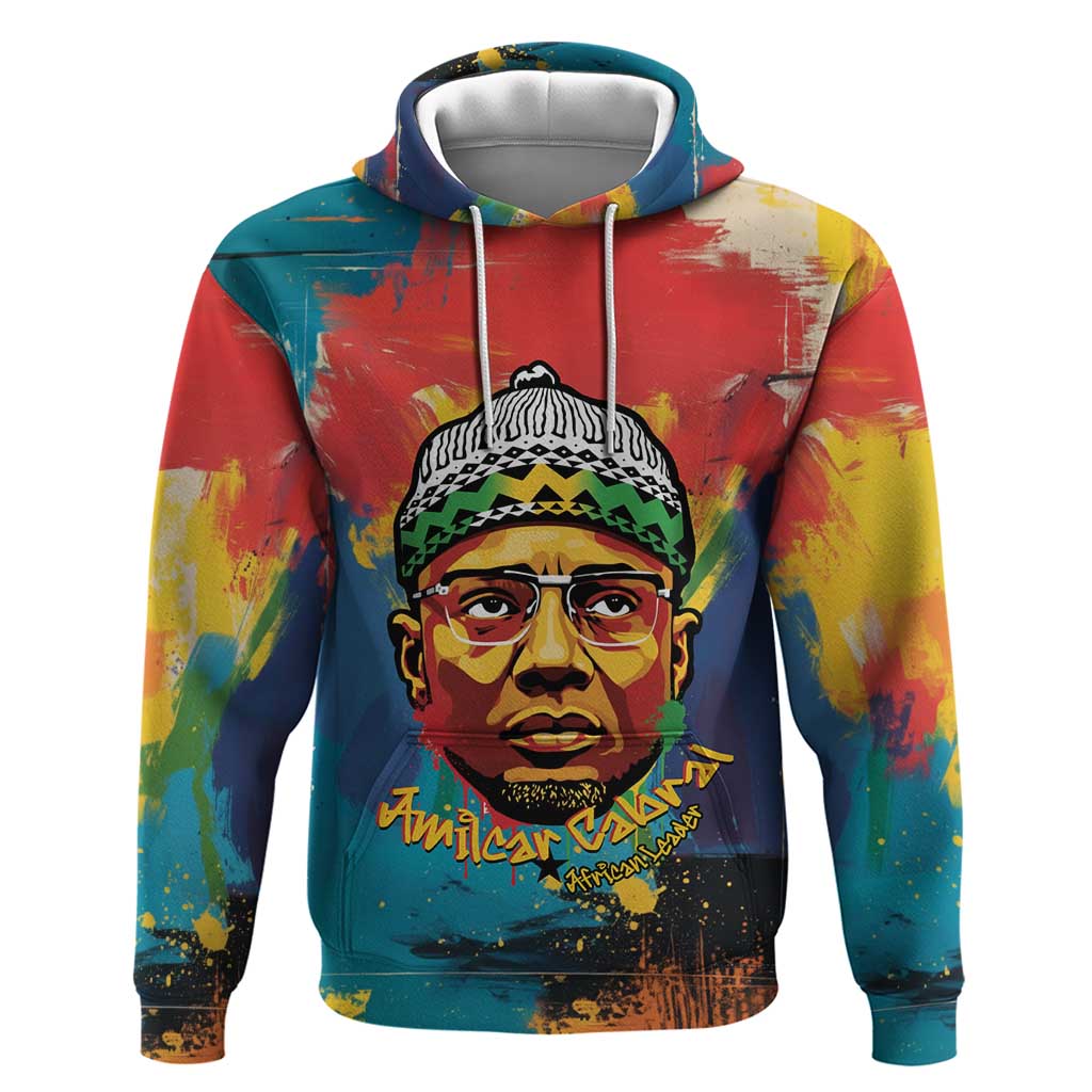 Amilcar Cabral Zip Hoodie Armed Activist Quote Raised Fist African Liberation Tribute - Colorful Paint Stroke - African Pride