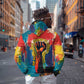 Amilcar Cabral Zip Hoodie Armed Activist Quote Raised Fist African Liberation Tribute - Colorful Paint Stroke - African Pride