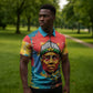 Amilcar Cabral Zipper Polo Shirt Armed Activist Quote Raised Fist African Liberation Tribute - Colorful Paint Stroke - African Pride