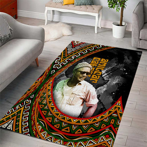 Amilcar Cabral Area Rug African Map with Chains Freedom Theme Revolutionary Liberation Tribute - African Pride