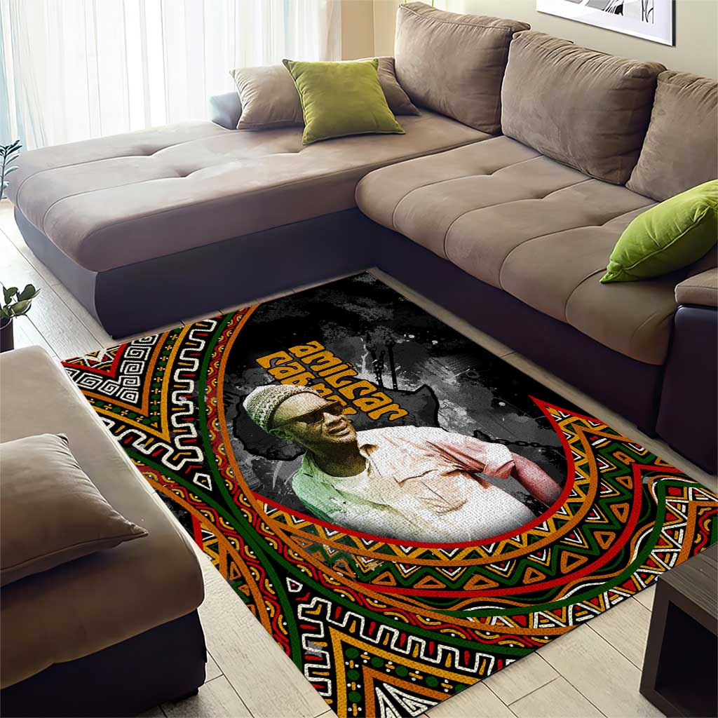 Amilcar Cabral Area Rug African Map with Chains Freedom Theme Revolutionary Liberation Tribute - African Pride