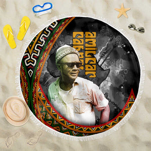 Amilcar Cabral Beach Blanket African Map with Chains Freedom Theme Revolutionary Liberation Tribute - African Pride