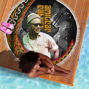 Amilcar Cabral Beach Blanket African Map with Chains Freedom Theme Revolutionary Liberation Tribute - African Pride