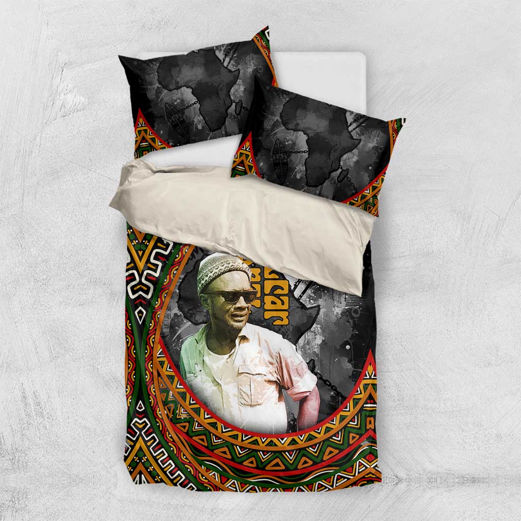 Amilcar Cabral Bedding Set African Map with Chains Freedom Theme Revolutionary Liberation Tribute - African Pride