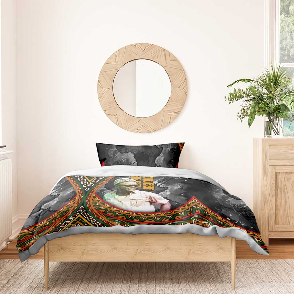 Amilcar Cabral Bedding Set African Map with Chains Freedom Theme Revolutionary Liberation Tribute - African Pride