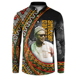 Amilcar Cabral Button Sweatshirt African Map with Chains Freedom Theme Revolutionary Liberation Tribute