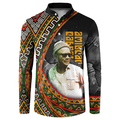 Amilcar Cabral Button Sweatshirt African Map with Chains Freedom Theme Revolutionary Liberation Tribute