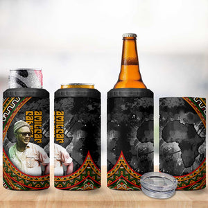 Amilcar Cabral 4 in 1 Can Cooler Tumbler African Map with Chains Freedom Theme Revolutionary Liberation Tribute - African Pride