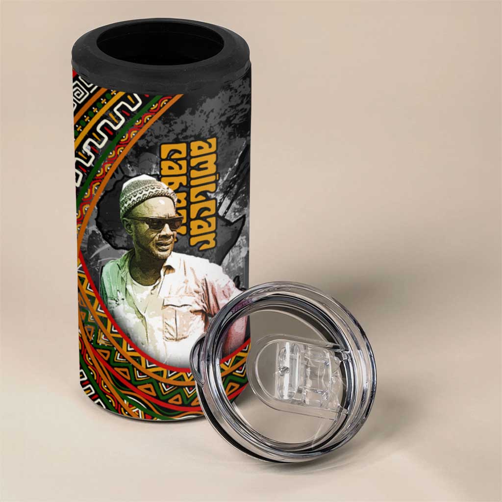 Amilcar Cabral 4 in 1 Can Cooler Tumbler African Map with Chains Freedom Theme Revolutionary Liberation Tribute - African Pride