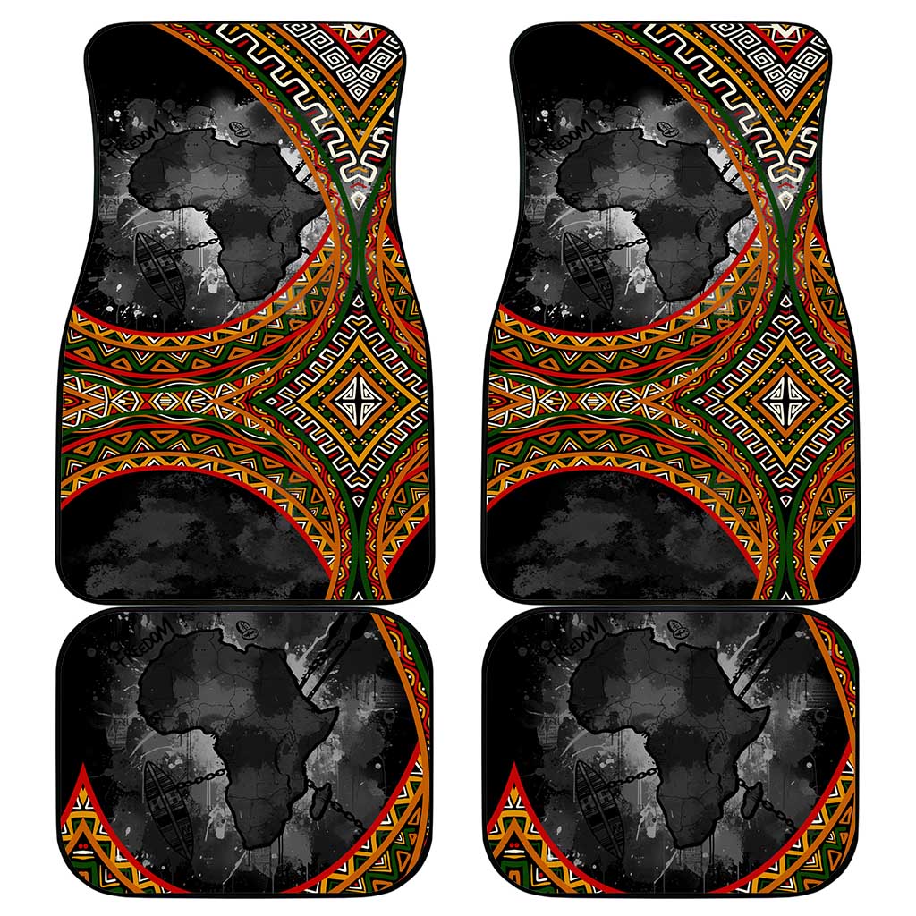 Amilcar Cabral Car Mats African Map with Chains Freedom Theme Revolutionary Liberation Tribute - African Pride