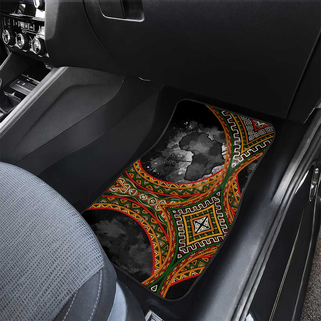 Amilcar Cabral Car Mats African Map with Chains Freedom Theme Revolutionary Liberation Tribute - African Pride