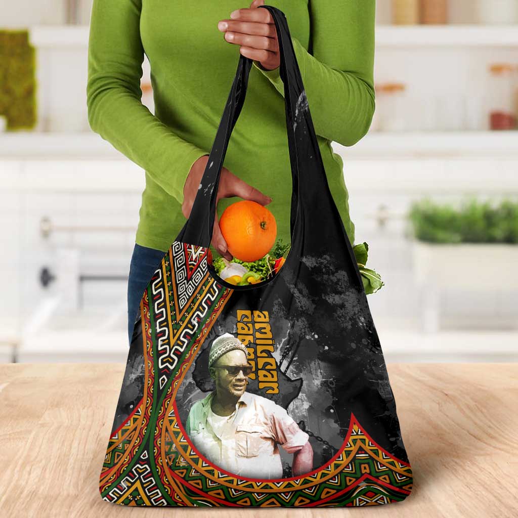 Amilcar Cabral Grocery Bag African Map with Chains Freedom Theme Revolutionary Liberation Tribute - African Pride