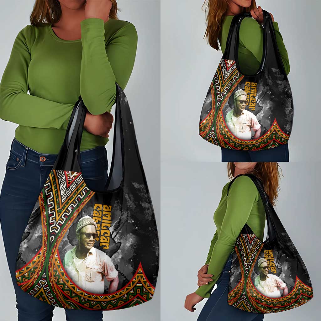 Amilcar Cabral Grocery Bag African Map with Chains Freedom Theme Revolutionary Liberation Tribute - African Pride