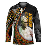 Amilcar Cabral Hockey Jersey African Map with Chains Freedom Theme Revolutionary Liberation Tribute - African Pride