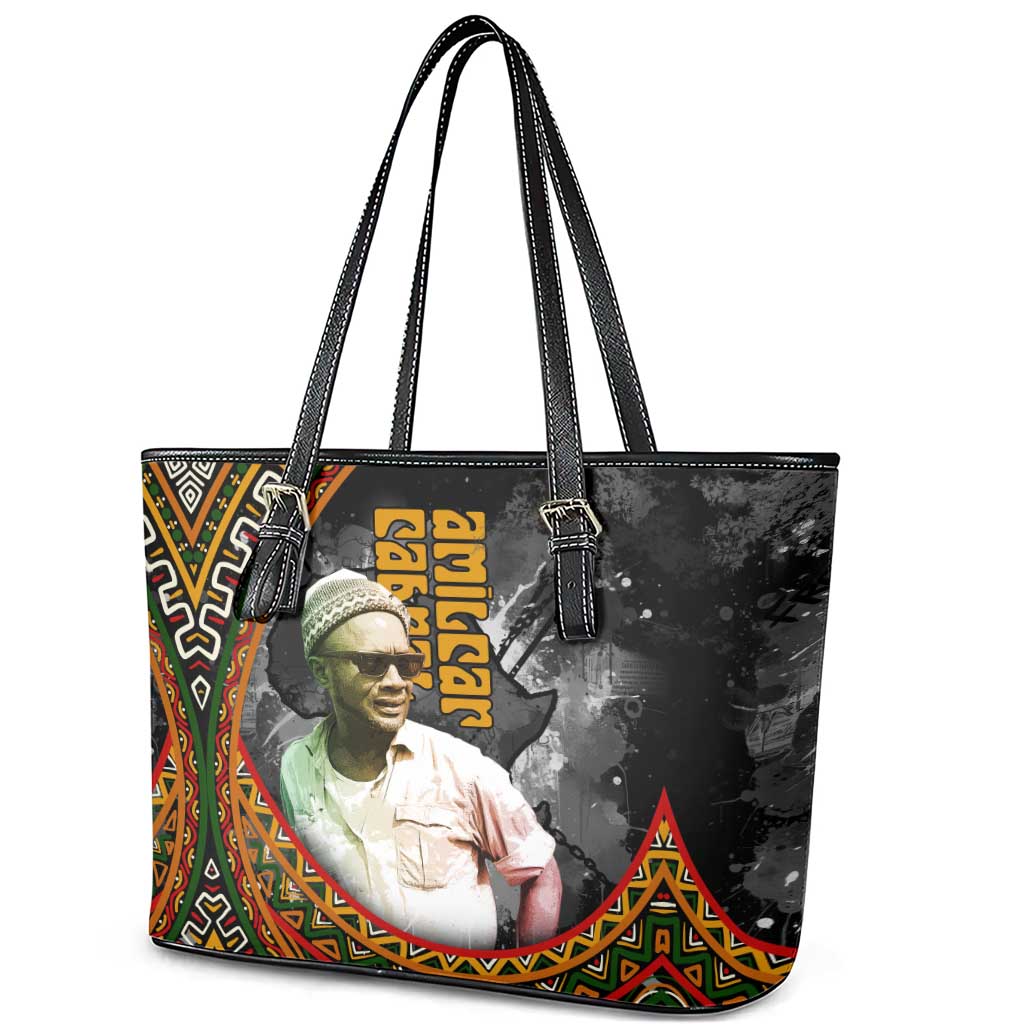 Amilcar Cabral Leather Tote Bag African Map with Chains Freedom Theme Revolutionary Liberation Tribute - African Pride