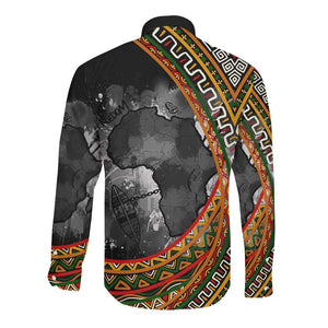 Amilcar Cabral Long Sleeve Button Shirt African Map with Chains Freedom Theme Revolutionary Liberation Tribute - African Pride