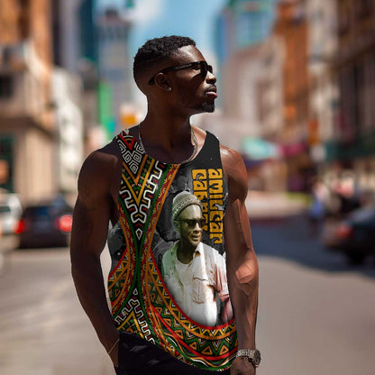 Amilcar Cabral Men Tank Top African Map with Chains Freedom Theme Revolutionary Liberation Tribute - African Pride