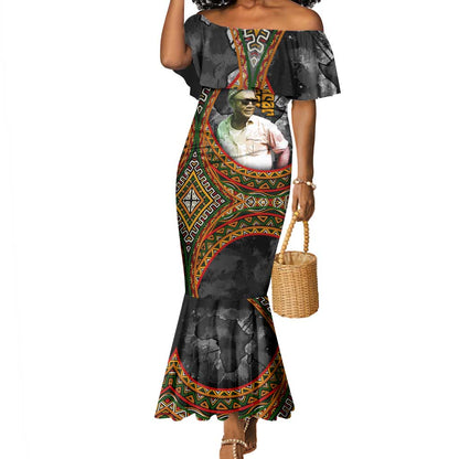 Amilcar Cabral Mermaid Dress African Map with Chains Freedom Theme Revolutionary Liberation Tribute - African Pride